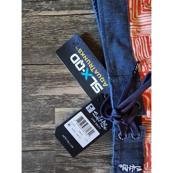 NEW! Salt Life Tiki Tuna SLX-QD Board Shorts Swim Trunks Men's Size XL Fishing - Picture 6 of 8